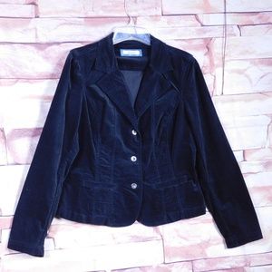 WOMEN'S BLACK VELVET LONG SLEEVE JACKET JORDACHE